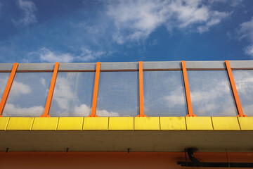 Noise barriers on Trasa Siekierkowska street in Warsaw city, Poland