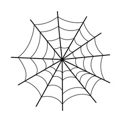 Fototapeta premium Black spider web illustration white nature
