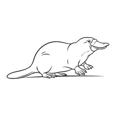 Bold Platypus Line Art – Platypus Vector Outline Drawing with Defined Features – Platypus Drawing – Vector of Platypus – Platypus Outline

