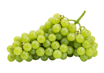 Fresh Green Grapes Bunch Isolated on White Background