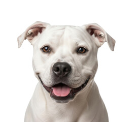 Obraz premium Happy white dog with a joyful expression, isolated with transparent background, cutout PNG