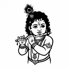 Baby krishna playing flute - ...