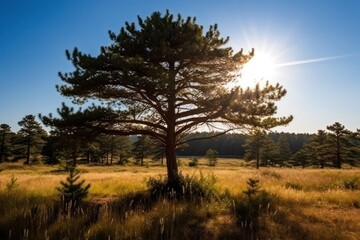 Pine tree nature sky landscape.