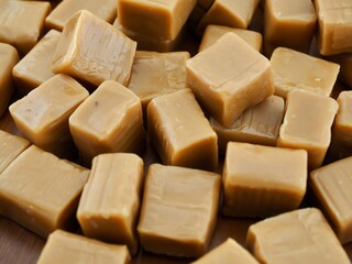 사각 모양의 달콤한 카라멜, 간식