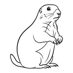 Elegant Prairie Dog Line Art – Prairie Dog Vector Outline Drawing with Soft and Sharp Contrasts – Prairie Dog Drawing – Vector of Prairie Dog – Prairie Dog Outline


