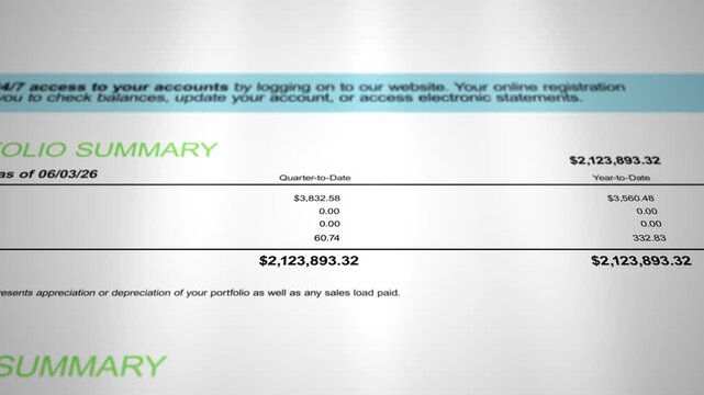 Generic Retirement IRA Contributions Portfolio Paperwork - Large Sized Amount