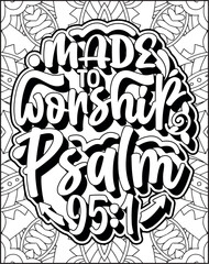 Bible Verse Quote Coloring Page for Adults. Christian Quote Mandala Coloring Page