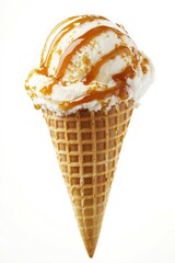 Vanilla with Caramel Swirl Ice Cream cream dessert caramel.