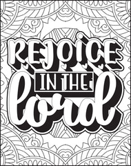 Fototapeta premium Bible Verse Quote Coloring Page for Adults. Christian Quote Mandala Coloring Page