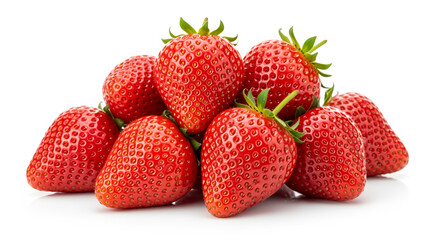 Fresh strawberries on white background perfect for summer recipes and healthy lifestyle content use cases