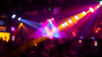Vibrant nightclub scene with dynamic lighting and energetic atmosphere, capturing modern nightlife.