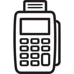 Point of sale terminal icon, isolated on white background, representing electronic payment, credit card transactions, and modern retail business solutions