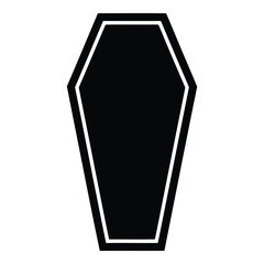 Vector art of black coffin isolated on white background