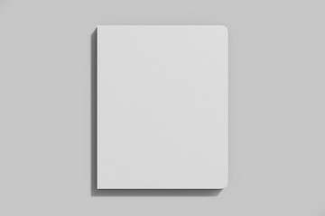 blank hardcover preschool children book portrait 8x10 inch size with rounded corner realistic mockup template isolated 3d render top view