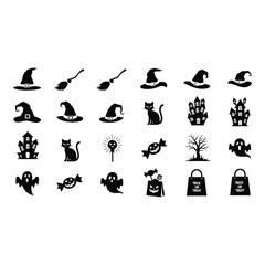 Obraz premium Vector art of halloween icons isolated on white background