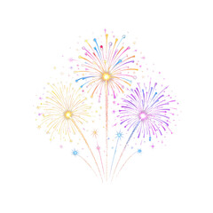 Purple Fireworks Burst with Transparent Background, Glossy Design Element for Digital Media