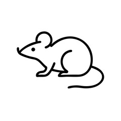 Line art illustration of a mouse in a minimal style  
