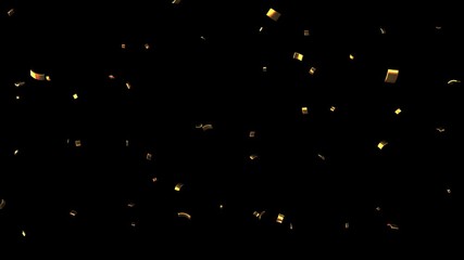 Falling foil confetti with gold glitter on transparent background - Powered by Adobe