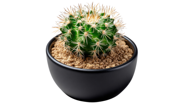 Cactus in ceramic pot: A vibrant cactus thriving in a small ceramic pot, showcasing the resilient beauty of desert flora.