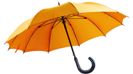 Sunny Shade: A vibrant, open umbrella with a cheerful yellow hue stands in contrast, promising protection.