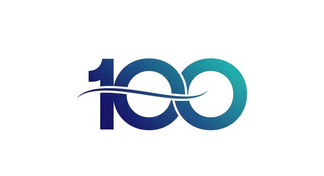 Blue Number 100 Design