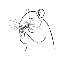 Contemporary Rat Line Art – Rat Vector Illustration Minimal Drawing with Elegant Detail – Rat Drawing – Line Art Drawing of Rat – Rat Icon

