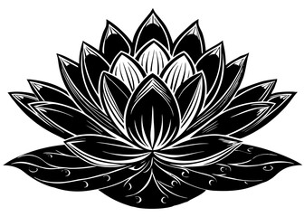 Elegant Lotus Flower Silhouette