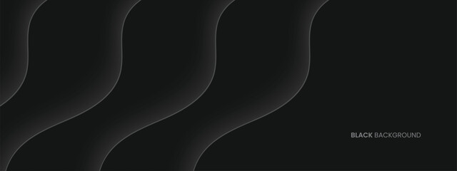 Black and grey luxury background with shadow lines, minimal scene, empty space for use showcase