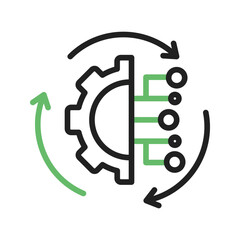 Automation gear icon vector image. Suitable for mobile apps, web apps and print media.