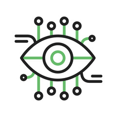 Computer vision icon vector image. Suitable for mobile apps, web apps and print media.