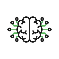 AI Brain icon vector image. Suitable for mobile apps, web apps and print media.