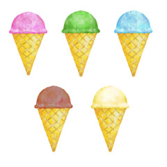 アイスクリーム　手描き　おしゃれ