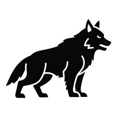 Vector art of wolf standing on white background