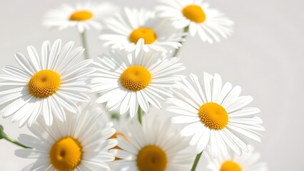 A delicate arrangement of fresh daisies bathed in sunlight, evoking purity and natural beauty.
