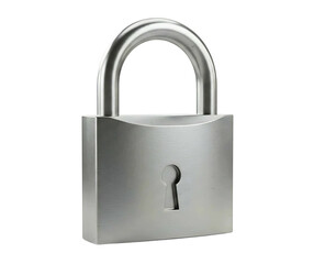 Naklejka premium Silver padlock isolated on white background