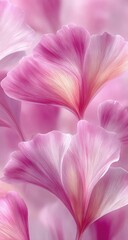Fototapeta premium Pink flower petals, close-up, soft focus, blurred background, floral design