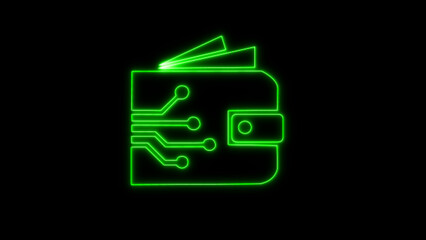 Embracing the future a sleek neon digital wallet promising secure and efficient