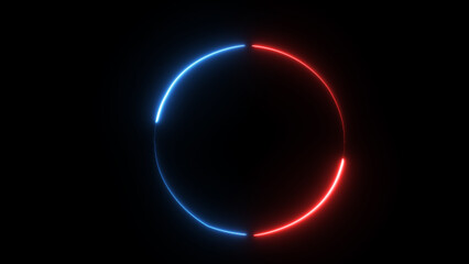 A mesmerizing portal of transition from cool serenity to fiery passion in a neon circle