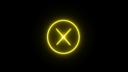 Neon yellow cross glows like a forbidden gateway to an unknown digital world set against