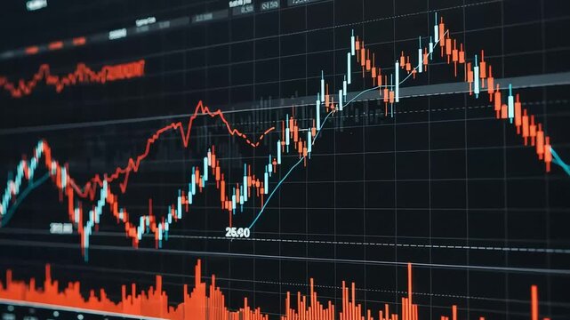 Data Visualization Dashboard, Analyze business data dashboards with ingenious computer software, marketing planning business, Financial trading room with multiple screens displaying stock market data 