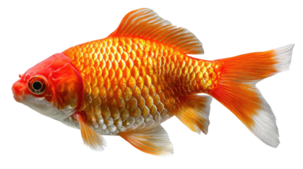 Vibrant Goldfish: A stunning close-up of a goldfish displaying a beautiful array of colors.