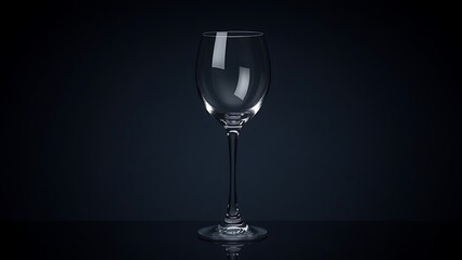 Elegant wine glass glowing with reflections, isolated on a dark and sophisticated backdrop.