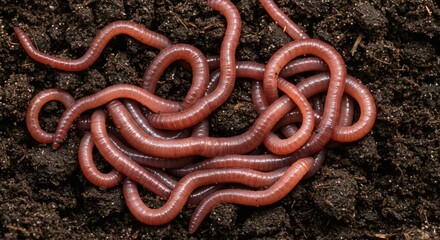 Obraz premium Worms in Soil Natures Gardeners Working Hard.