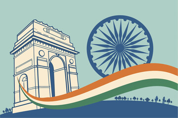 Happy Indian Republic Day Celebration Background Design Template