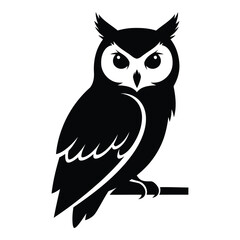 Fototapeta premium Vector art of owl isolated on white background