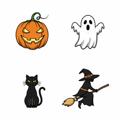 halloween black vector icon set