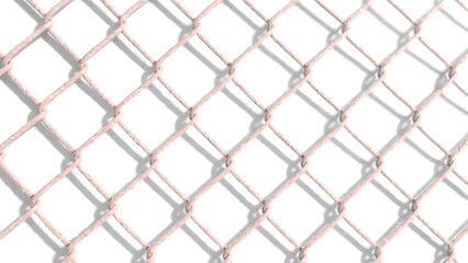 Naklejka premium Transparent Chain Link Fence PNG, Rusty Red Chain Link Fence Texture with Black and White Overlay, Abstract Metal Grid Pattern for Design and Backgrounds