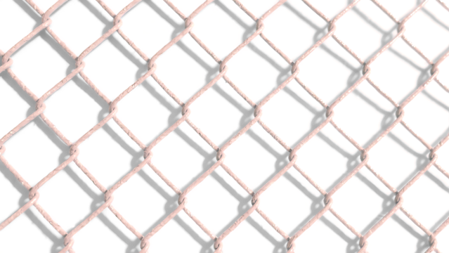 Transparent Chain Link Fence PNG, Rusty Red Chain Link Fence Texture with Black and White Overlay, Abstract Metal Grid Pattern for Design and Backgrounds