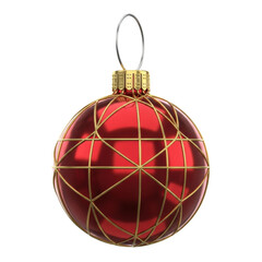 Christmas Ball Icon Element 3D Render for Composition Transparent PNG Bola de natal Ícone Elemento 3D Render para Composição PNG Transparente