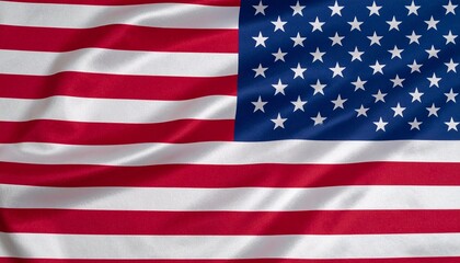 Naklejka premium Waving United States flag with visible fabric texture, symbolizing patriotism, national pride, and American identity.